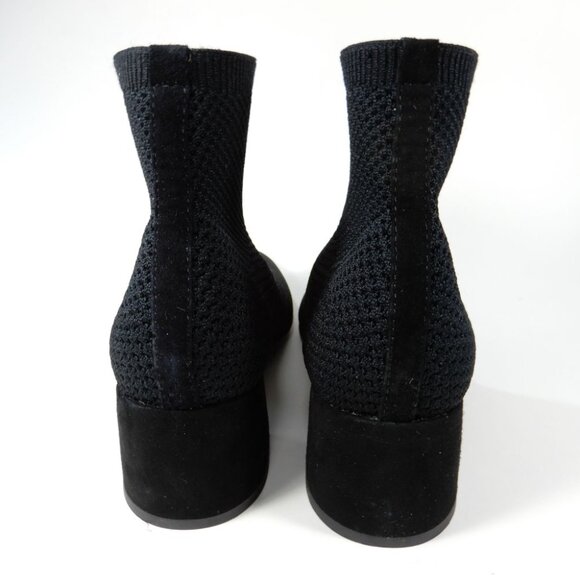 EILEEN FISHER Honey Stretch Knit Socks Booties Size 5 Black Block Heel NEW $235 - Picture 5 of 11